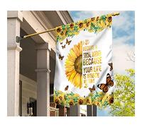 Drapeau De Jardin Supérieure Drapeaux De Pirate Durable Drapeaux De Vacances Décoration Pour Porche Pelouse Maison Travailleuse Sociale Tournesols Ta Vie Vaut Mon Temps M