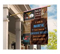 Drapeau De Jardin Supérieure Jardin Signe Double Face Drapeaux De Pirate Décoration Pour Patio Pelouse Symbole D'Infirmière Infirmière Médicale Je Suis Infirmière Je N'Ai Pas De Voix Intérieure S