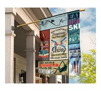 Drapeau De Jardin Supérieure Jardin Signe Durable Drapeaux De Pirate Décoration Pour Patio Pelouse Balcon Équipement De Ski. J'Ai Un Plan De Retraite. Je Compte Skier. S