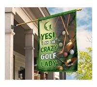 Drapeau De Jardin Supérieure Jardin Signe Durable Drapeaux De Pirate Décoration Pour Porche Patio Maison Golf Oui, Je Suis La Folle Du Golf M