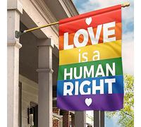 Drapeau De Jardin Supérieure Jardin Signe Ésistantes À La Décoloration Drapeau De Décoration Décoration Pour Balcon Maison L'Amour Est Un Droit Humain Mois De La Fierté Lgbt Arc-En-Ciel S
