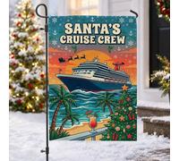 Drapeau de jardin sur le thème de la croisière de Noël tropicale 30,5 x
