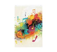 Drapeau de jardin sur le thème de la musique abstraite, 61 x 01 cm, ne se décolore pas, drapeau de cour, bannière extérieure pour cour, porche, pelouse