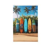 Drapeau de jardin « Surf'S Up » - Motif planche de surf - 61 x 91 cm - Double face - Ne se décolore pas - Toile de fond pour photo - Bannière pour cour, porche, pelouse, décoration extérieure