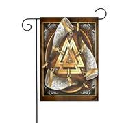 Drapeau de jardin, symbole païen de la mythologie nordique des Vikings, pour patio extérieur, décoration d'ambiance de fête (30,5 x 45,7 cm)