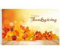 Drapeau De Jardin Thanksgiving Day Fall Autumn Harvest Pumpkin Maple Leaves Vegetables Drapeau De Bienvenue Amusante Drapeaus Décoratif Antifouling Garden Flag Pour Patio Pavillon Cour 152X90CM