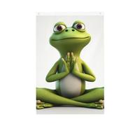Drapeau de jardin « The Funny Frog Doing Yoga Welcome » - 61 x 91 cm - Double face - Ne se décolore pas - Toile de fond pour photo - Bannière pour cour, porche, pelouse, décoration extérieure