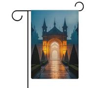 Drapeau de jardin « The Garden at Night » - 32 x 47 cm - Vertical double face - Décoration extérieure en lin - Pour ferme, vacances, fête des mères
