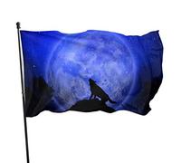 Drapeau de jardin The Shadow of Wolf Moon Yard House Décoration extérieure Drapeaux Bannières pour Patio Pelouse 0,9 x 1,5 m