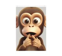 Drapeau de jardin « The Silent Monkey Welcome » - 61 x 91 cm - Ne se décolore pas - Double face - Bannière d'extérieur pour cour, porche, pelouse