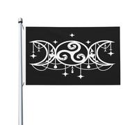 Drapeau De Jardin The Triple Moon Goddess Wiccan Drapeaus Décoratif Couleur Vive Garden Flag Premium Drapeau De Bienvenue Pour Patio Cour Pelouse 152X90CM