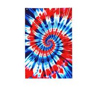 Drapeau de jardin tie-dye rouge et bleu 60 x 90 cm, bannière décorative pour pelouse et terrasse, intérieur et extérieur.