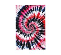 Drapeau de jardin tie-dye rouge et noir 60 x 90 cm, bannière décorative pour pelouse et terrasse, intérieur et extérieur.