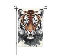 Drapeau de jardin tigre noir et blanc 30,5 x 45,7 cm - Printemps été, automne, hiver - Drapeaux saisonniers double face - Bannière d'extérieur et d'intérieur pour décoration de maison