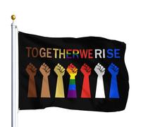 Drapeau De Jardin Together We Rise Garden Flag Amusante Drapeau De Bienvenue Premium Drapeaus Décoratif Pour Pelouse Cour Pavillon 152X90CM