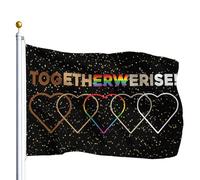 Drapeau De Jardin Together We Rise Happy Garden Flag Couleur Vive Pride Flag Amusante Drapeaus Décoratif Pour Patio Pavillon Cour 152X90CM