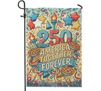 Drapeau de jardin torche, bannière festive, motif étoiles patriotiques, fête de l'indépendance, rouge, double face, en toile de jute, petit drapeau de jardin pour extérieur, porche, pelouse, terrasse