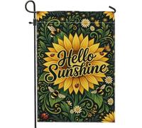 Drapeau de jardin tournesol, abeille botanique d'été, papillon, toile de jute jaune d'été, drapeaux décoratifs double face pour extérieur, pelouse, porche, terrasse, entrée, 30,5 x 45,7 cm