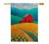 Drapeau de jardin tournesol d'été, bannière de décoration de maison de champ, jaune vif, drapeau artistique double face, décoration extérieure, style ferme pour fêtes de vacances, 71 x 101 cm