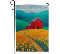 Drapeau de jardin tournesol d'été, bannière de décoration de maison de champ, jaune vif, drapeau artistique double face, décoration extérieure, style ferme pour fêtes de vacances, 30,5 x 45,7 cm