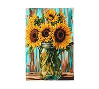 Drapeau de jardin tournesol lumineux 60 x 90 cm, bannière décorative pour pelouse et terrasse, intérieur et extérieur.