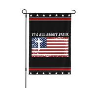 Drapeau de jardin « Tout tourne autour de Jésus » 28x40, drapeau extérieur pour la décoration de cour, petit décor extérieur
