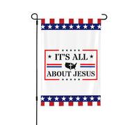 Drapeau de jardin « Tout tourne autour de Jésus » 30 x 45 cm, décoration extérieure pour jardin, petit décor extérieur