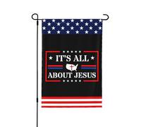 Drapeau de jardin « Tout tourne autour de Jésus » 30 x 45 cm, décoration extérieure pour jardin, petit décor extérieur