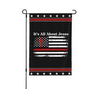 Drapeau de jardin « Tout tourne autour de Jésus » 30 x 45 cm, décoration extérieure pour jardin, petit décor extérieur