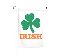 Drapeau de jardin trèfle irlandais 12 x 18 pouces, double face, petite ban
