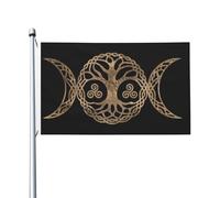Drapeau De Jardin Triple Moon Goddess Pentagram Ornament Wiccan Drapeaus Décoratif Premium Pride Flag Couleur Vive Drapeau De Bienvenue Pour Pelouse Cour Pavillon 152X90CM
