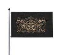 Drapeau De Jardin Triple Moon Goddess Pentagram Ornament Wiccan Drapeaus Décoratif Premium Pride Flag Antifouling Drapeau De Bienvenue Pour Patio Pavillon Pelouse 152X90CM