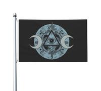 Drapeau De Jardin Triple Moon Goddess Wiccan Pentacle Pentagram Drapeau De Bienvenue Premium Garden Flag Couleur Vive Pride Flag Pour Patio Pavillon Cour 152X90CM