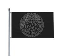 Drapeau De Jardin Triple Moon Tree Of Life Pentagram Earth Alchemist Pride Flag Amusante Drapeau De Bienvenue Antifouling Drapeaus Décoratif Pour Pelouse Cour Pavillon 152X90CM