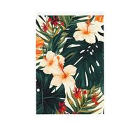 Drapeau de jardin tropical avec fleurs hawaïennes et feuilles de palmier - 61 x 91 cm - Ne se décolore pas - Double face - Bannière d'extérieur pour cour, porche, pelouse