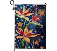 Drapeau de jardin tropical d'été, oiseau de paradis coloré, bannière de décoration d'intérieur, drapeau de pelouse double face, décoration saisonnière pour fête de jardin, 30,5 x 45,7 cm