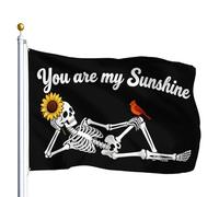 Drapeau de Jardin Tu es mon soleil Drapeaux 90X150cm | avec œillets Bunting Résistant à la Décoloration Drapeau de Pirate pour Anniversaire Fête Extérieur