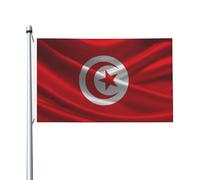 Drapeau De Jardin Tunisie Amusant Bannière Décorative Imperméable Drapeau De La Fierté Pour Pelouse Intérieur Balcon 3X5 Ft