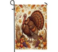 Drapeau de jardin turc, citrouilles rustiques en corne d'abondance en toile de jute marron double face pour extérieur, terrasse, pelouse, porche, balcon, 30,5 x 45,7 cm