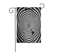 Drapeau de jardin unique à rayures zébrées avec support, parfait pour les décorations de vacances et les drapeaux de jardin d'hiver, drapeau de 30,5 x 45,7 cm