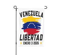 Drapeau de jardin Venezuela Libertad 3 janvier 2026, symbole de liberté et de démocratie, 30 x 45 cm, bannière double face