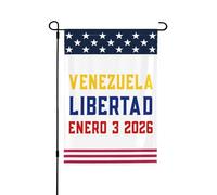 Drapeau de jardin Venezuela Libertad 3 janvier 2026, symbole de liberté et de démocratie, 30 x 45 cm, bannière double face