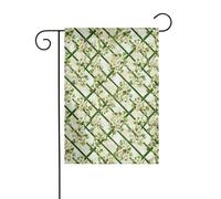 Drapeau de jardin vert en treillis avec motif treillis 30 x 45 cm vertical double face ferme vacances décorations extérieures drapeau de cour