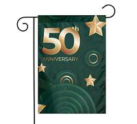 Drapeau de jardin vert pour 50e anniversaire de mariage, 30 x 45 cm, double face, décoration pour jardin ou maison