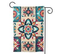 Drapeau de jardin vertical de bienvenue arabe indien à carreaux double face pour jardin, cour, bannière décorative pour toutes les saisons, vacances, cour, ferme, 31,8 x 45,7 cm