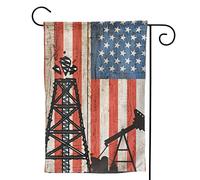 Drapeau de jardin vertical double face 12,5" x 18" représentant un ouvrier pétrolier (Roughnecks) - Idéal pour
