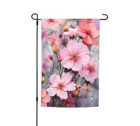 Drapeau de jardin vertical double face 30,5 x 45,7 cm Belle fleur rose saisonnière vacances extérieure bannière panneau extérieur décoration d'intérieur