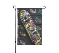 Drapeau de jardin vertical double face 30,5 x 45,7 cm Graffiti Skateboard Vacances saisonnières Bannière Panneau extérieur Décoration intérieure