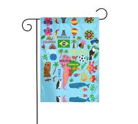 Drapeau de jardin vertical double face avec icônes - 30,5 x 45,7 cm - Décoration d'intérieur et d'extérieur