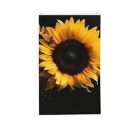 Drapeau de jardin vertical double face avec œillets en laiton - Motif tournesol sur fond noir - 91 x 152 cm